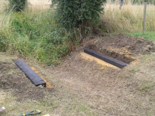Both abutments in place awaiting the decking