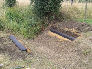 Both abutments in place awaiting the decking