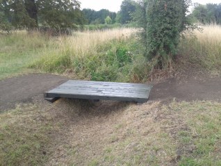 The surrounding ground is levelled and compacted to allow a smooth crossing for pushchairs etc