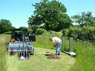 Ben installing a bench in the Meadows in 2012