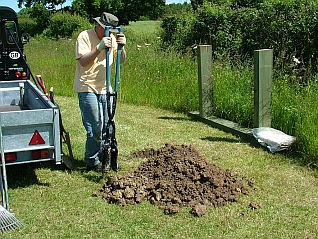 Ben installing a bench in the Meadows in 2012