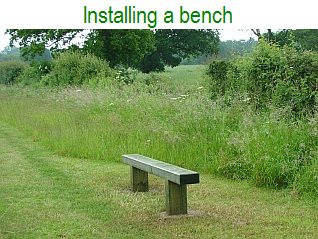 Installing a bench in the Meadows in 2012