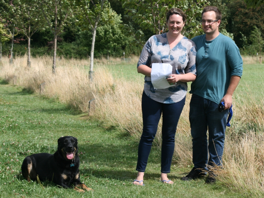 Sam and Andy with Baxter.