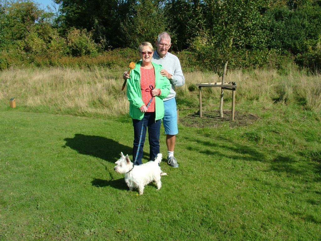 This is Archie, taking Pat and Bob for a walk