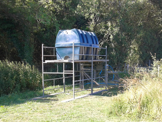 The temporary 2500 Litre storage tank