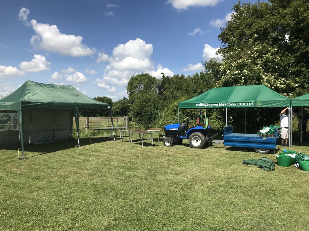 Setting up the three marquees